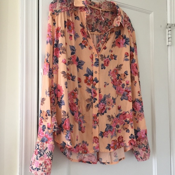 Free People Hold On To Me Long-Sleeve Blouse Boho Cottagecore - Picture 10 of 12